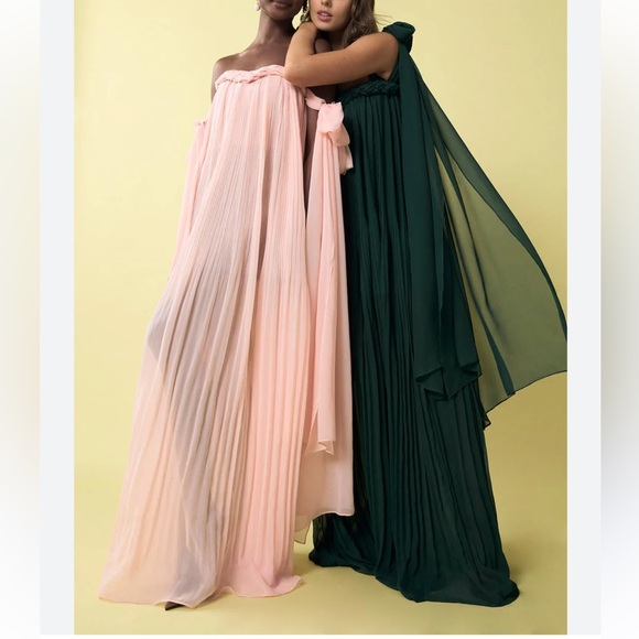 Leo Lin Camilla Draped Floor Dress in Pink - Picture 3 of 7